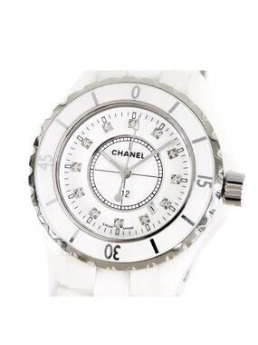 Chanel J12 12P 33 Diamond White Ceramic Watch Quartz